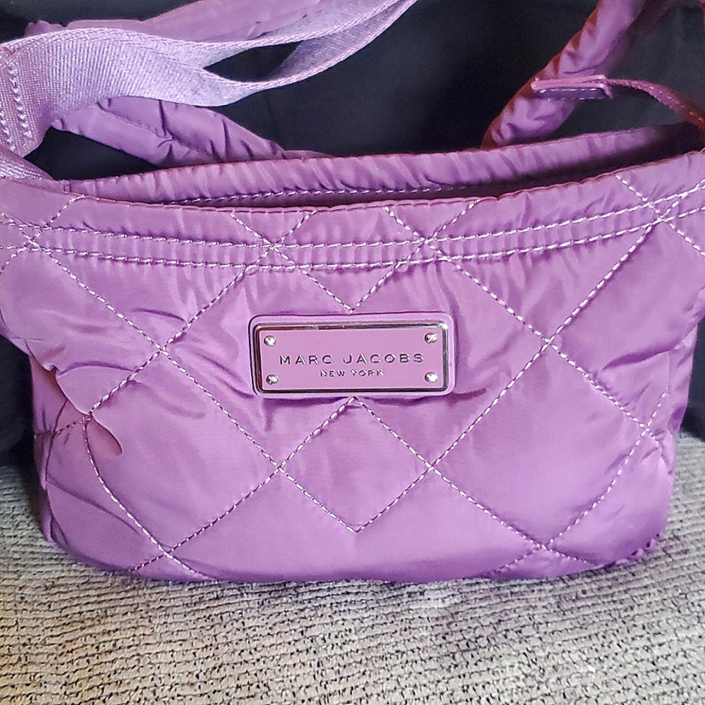New!! Marc Jacobs Nylon Quilted Adjustable Crossbody Bag in purple